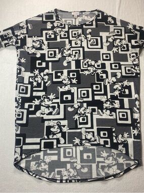 LuLaRoe Black & White Mickey Gracie Shirt